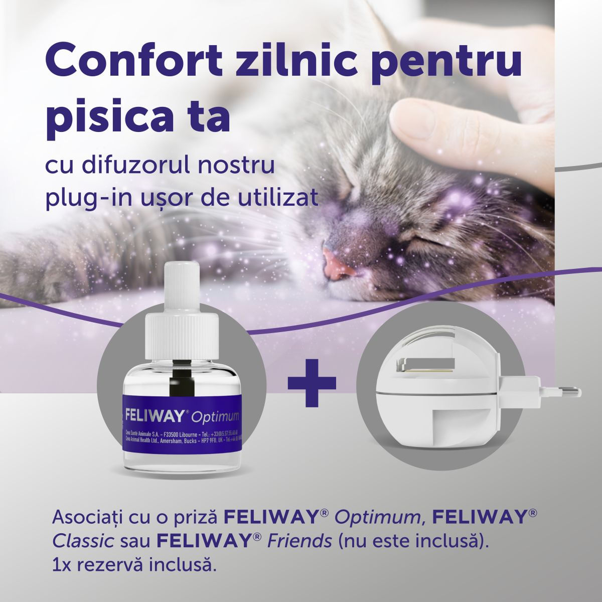 FELIWAY Optimum Rezervă diffuser, feromoni, sistem nervos &amp; calmante pisici, 48ml